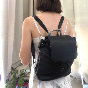 Small Urban Outfitters Faux Leather Black Backpack